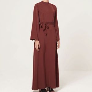 Inayah Rust Belted Kimono Abaya